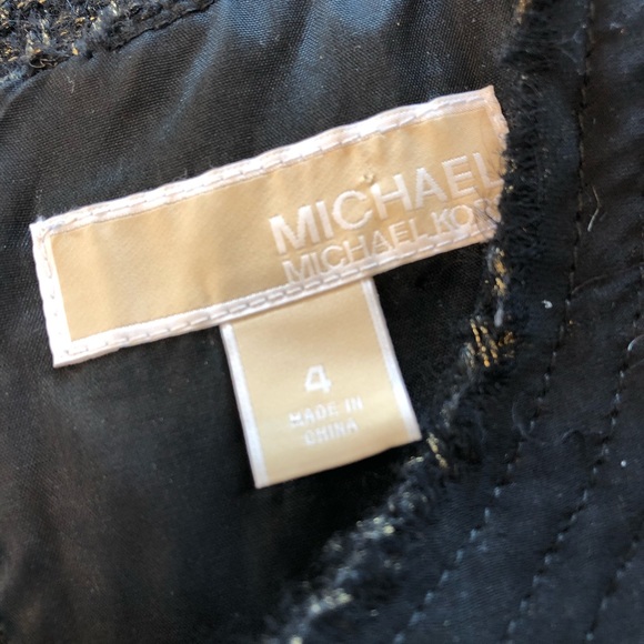 Michael Kors Black and Gold Tweed Shift Dress - Picture 8 of 8